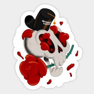 Love Skull on Afterlife Station with Rose Sticker